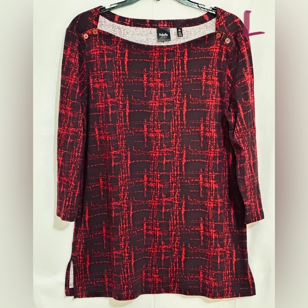 LADIES RED & BLACK ALL COTTON TOP